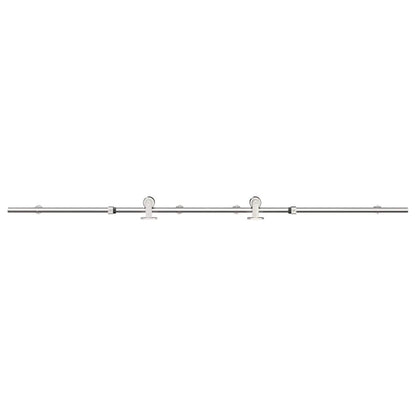Kit Binari Porta Scorrevole 183 cm Acciaio Inossidabile Argento | homemem39