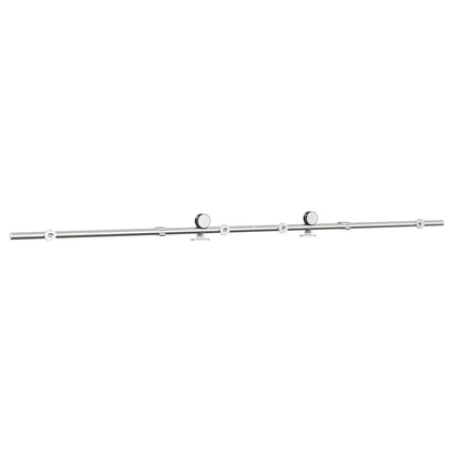 Kit Binari Porta Scorrevole 183 cm Acciaio Inossidabile Argento | homemem39