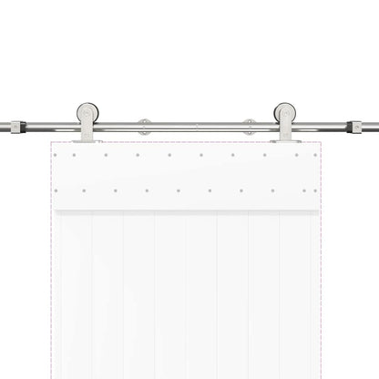 Kit Binari Porta Scorrevole 183 cm Acciaio Inossidabile Argento | homemem39