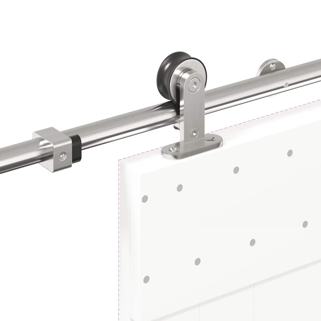 Kit Binari Porta Scorrevole 183 cm Acciaio Inossidabile Argento | homemem39