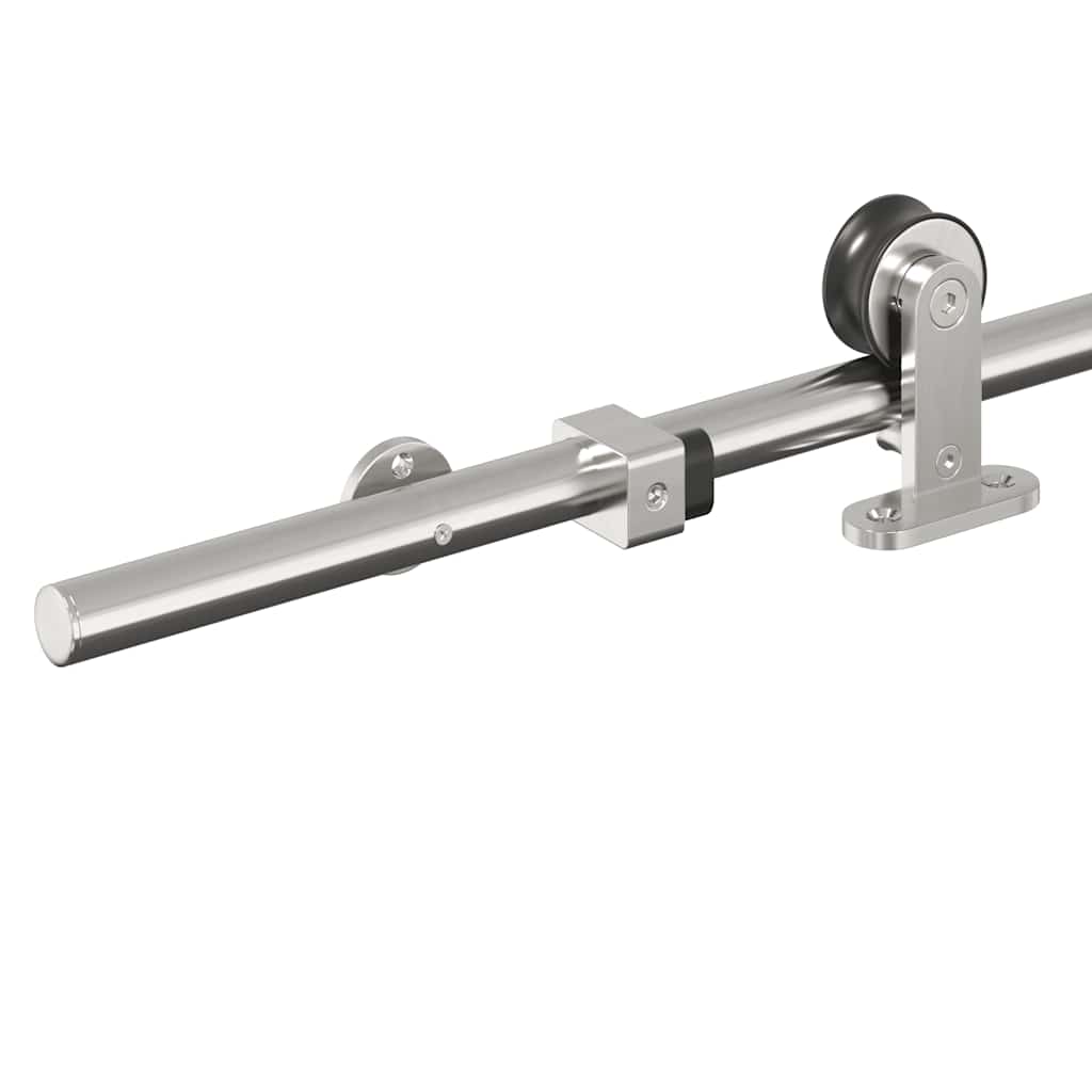 Kit Binari Porta Scorrevole 183 cm Acciaio Inossidabile Argento | homemem39