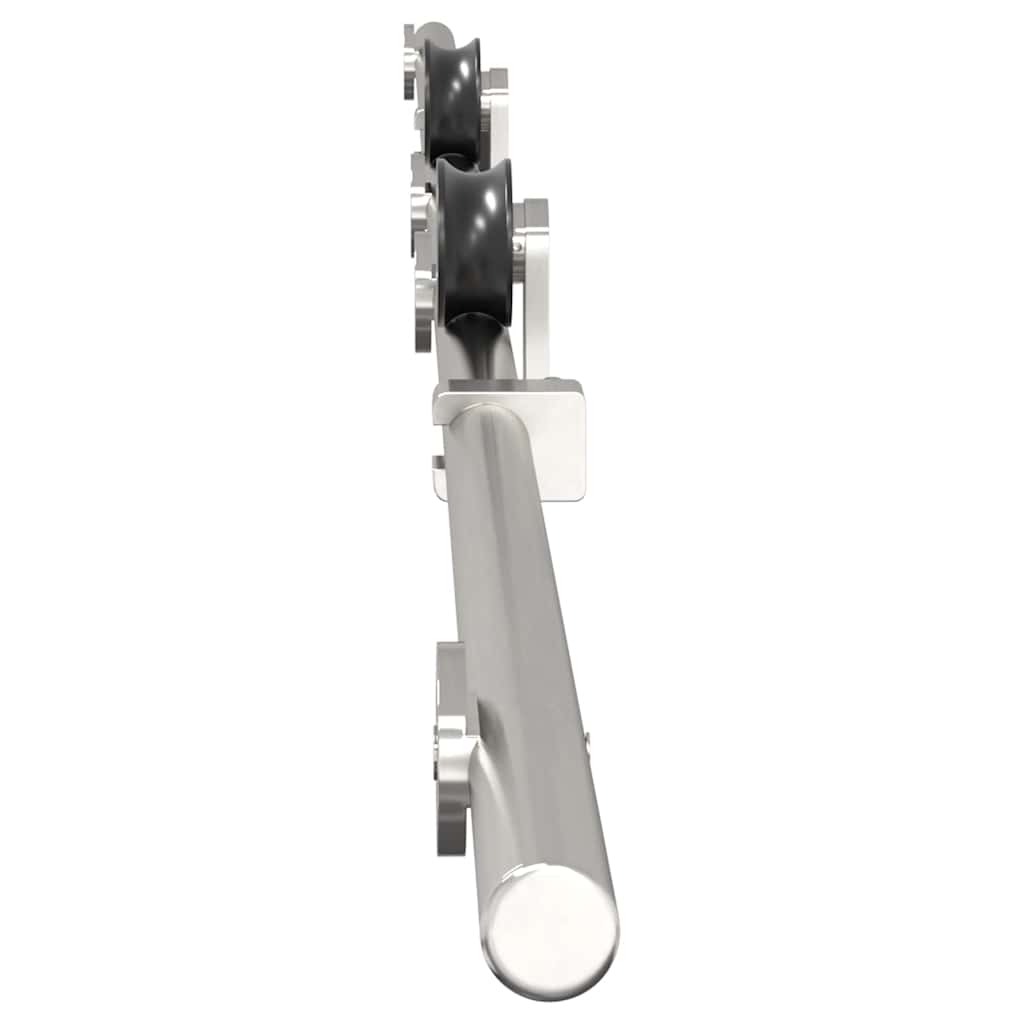 Kit Binari Porta Scorrevole 200 cm Acciaio Inossidabile Argento | homemem39