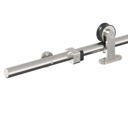 Kit Binari Porta Scorrevole 200 cm Acciaio Inossidabile Argento | homemem39