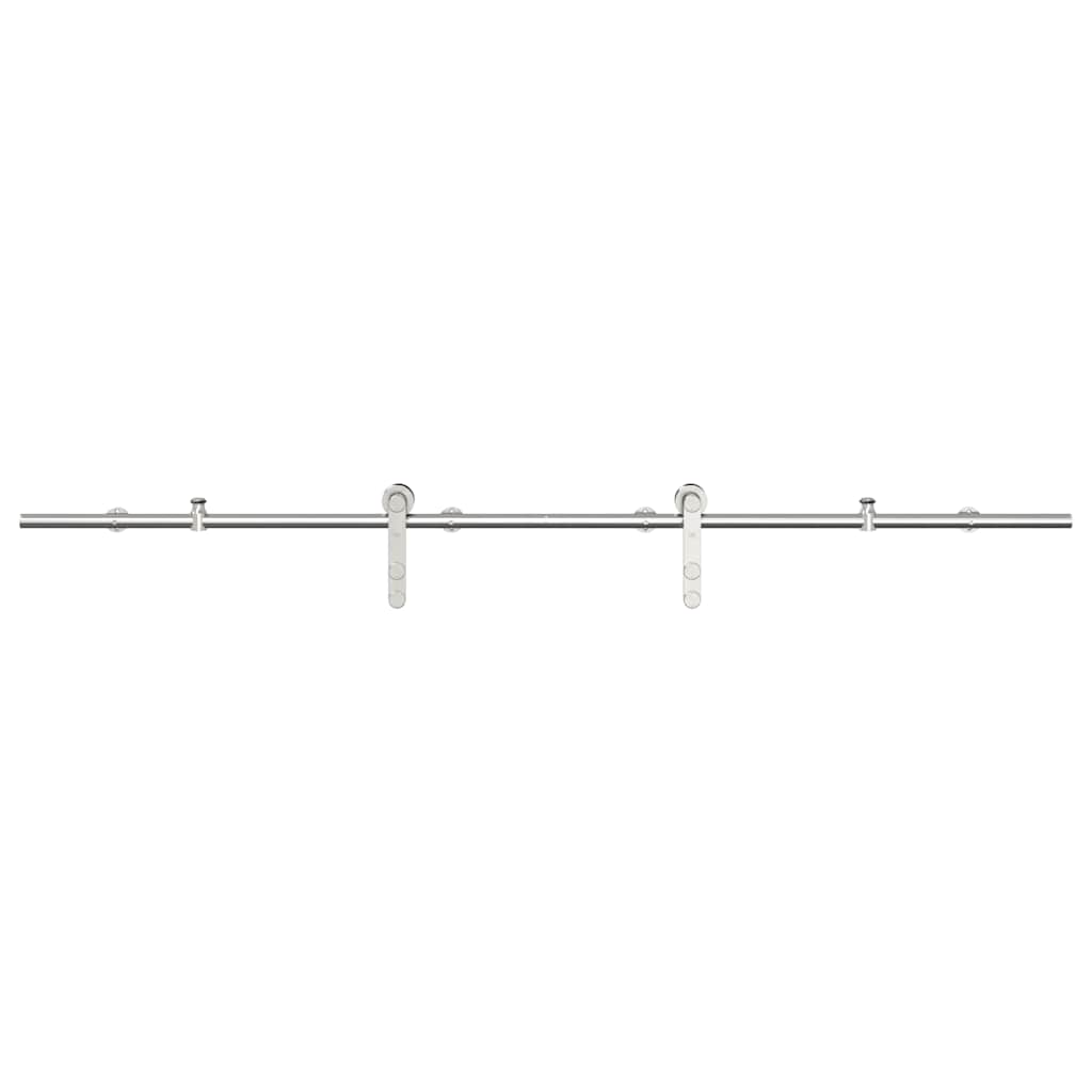 Kit Binari Porta Scorrevole 183 cm Acciaio Inossidabile Argento | homemem39