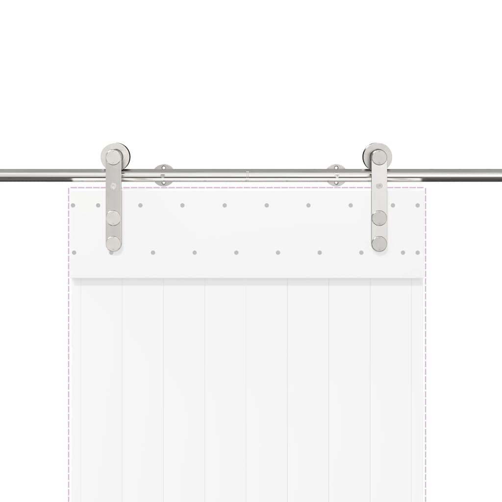 Kit Binari Porta Scorrevole 183 cm Acciaio Inossidabile Argento | homemem39