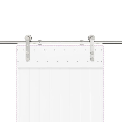 Kit Binari Porta Scorrevole 183 cm Acciaio Inossidabile Argento | homemem39