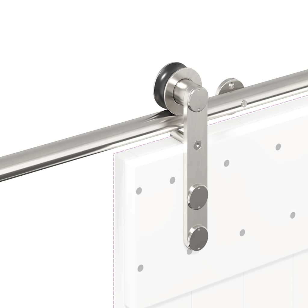 Kit Binari Porta Scorrevole 183 cm Acciaio Inossidabile Argento | homemem39