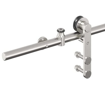 Kit Binari Porta Scorrevole 183 cm Acciaio Inossidabile Argento | homemem39