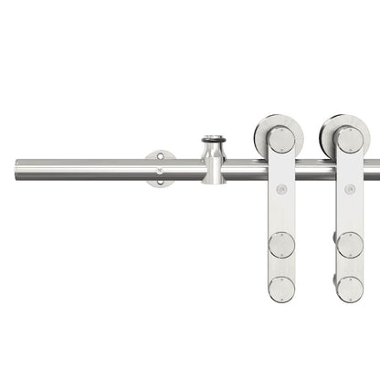 Kit Binari Porta Scorrevole 183 cm Acciaio Inossidabile Argento | homemem39