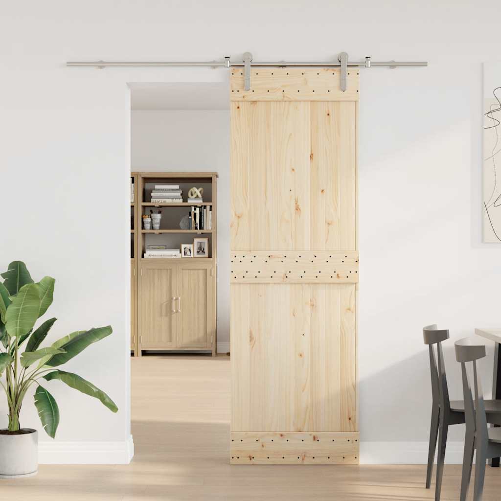 Kit Binari Porta Scorrevole 200 cm Acciaio Inossidabile Argento | homemem39