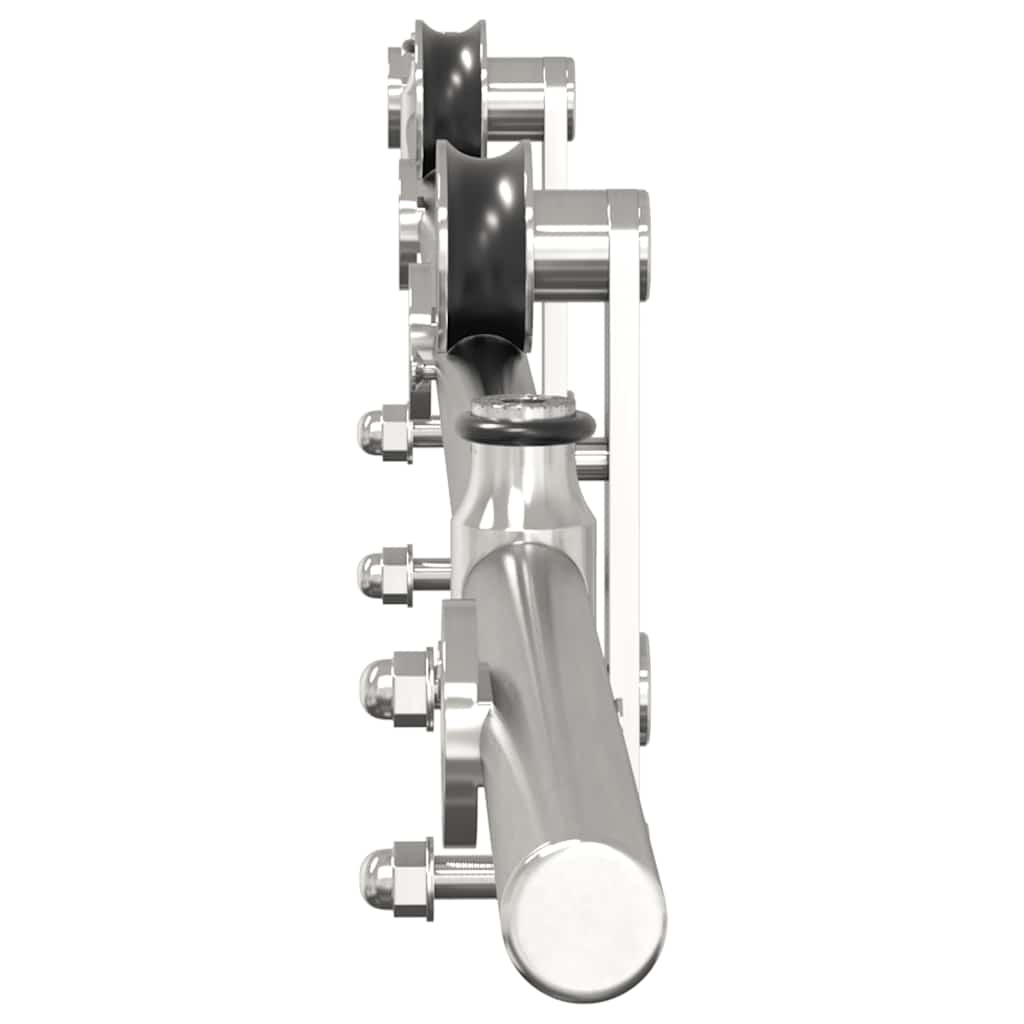 Kit Binari Porta Scorrevole 200 cm Acciaio Inossidabile Argento | homemem39