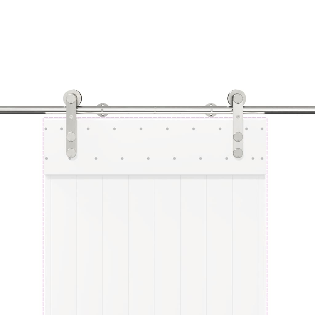 Kit Binari Porta Scorrevole 200 cm Acciaio Inossidabile Argento | homemem39