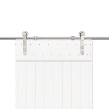 Kit Binari Porta Scorrevole 200 cm Acciaio Inossidabile Argento | homemem39