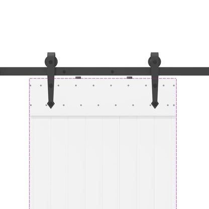 Kit di Binari per Porte Scorrevoli 152,5 cm Acciaio Nero | homemem39