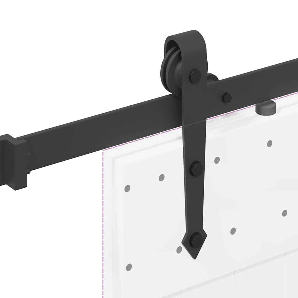 Kit di Binari per Porte Scorrevoli 152,5 cm Acciaio Nero | homemem39
