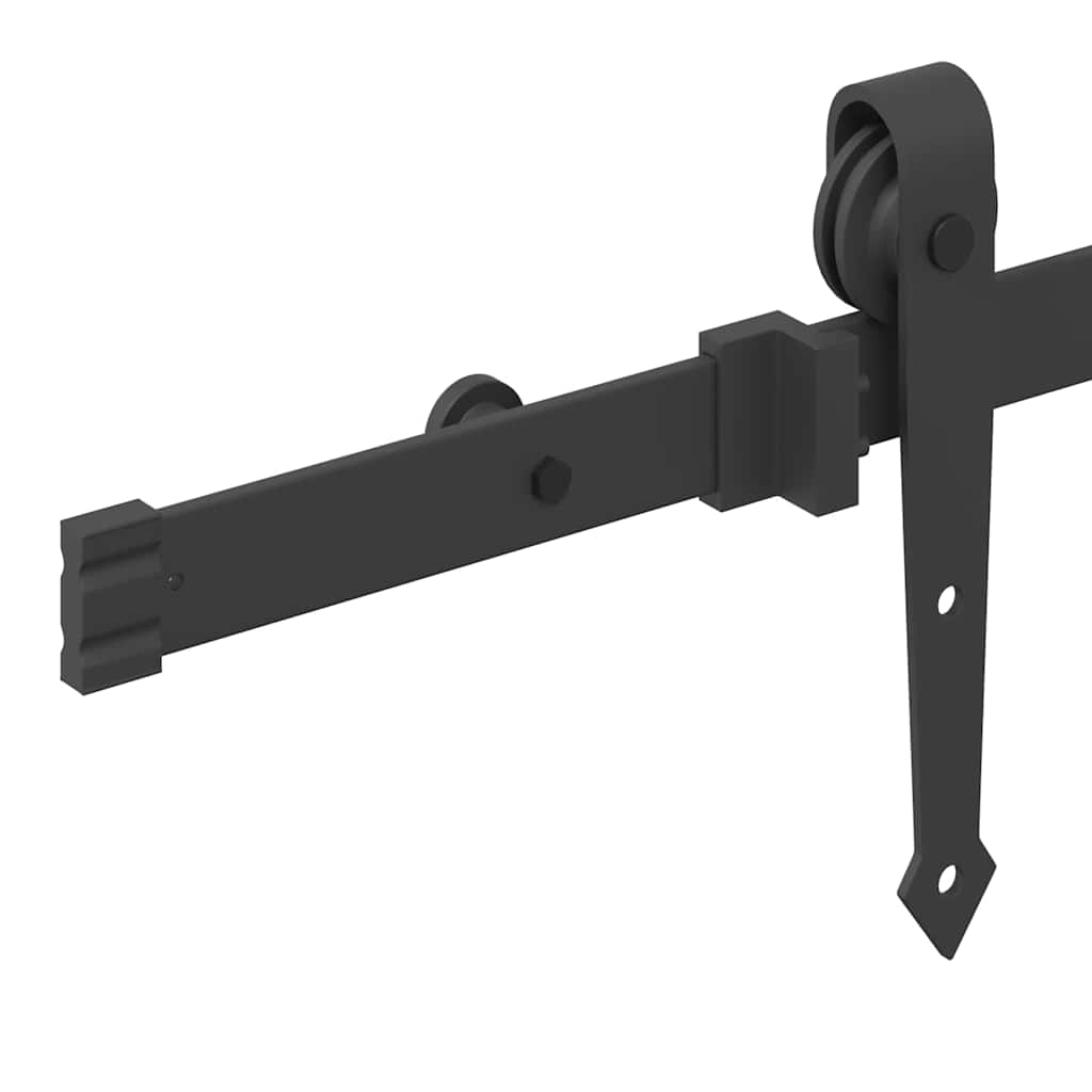 Kit di Binari per Porte Scorrevoli 152,5 cm Acciaio Nero | homemem39