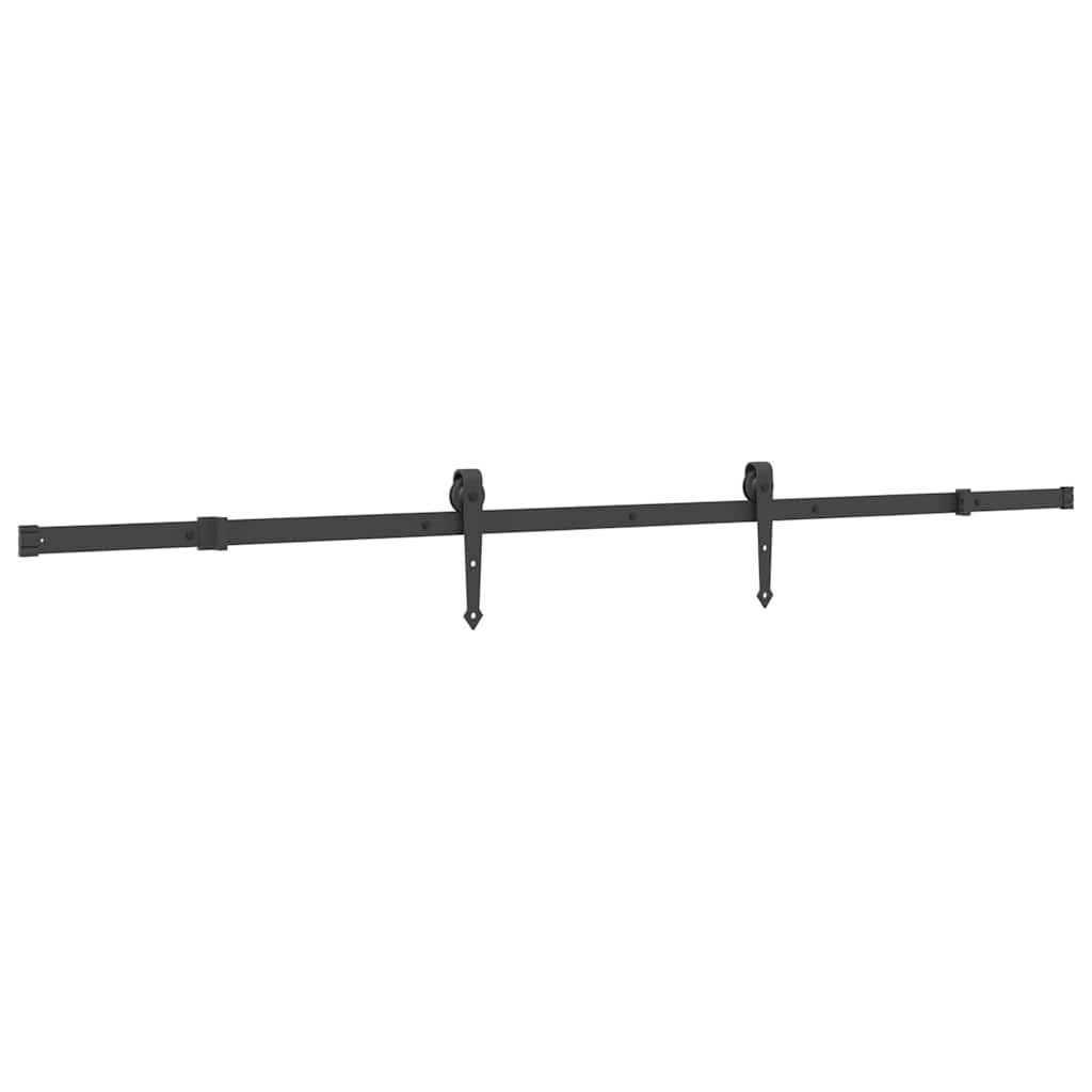 Kit di Binari per Porte Scorrevoli 213,5 cm Acciaio Nero | homemem39