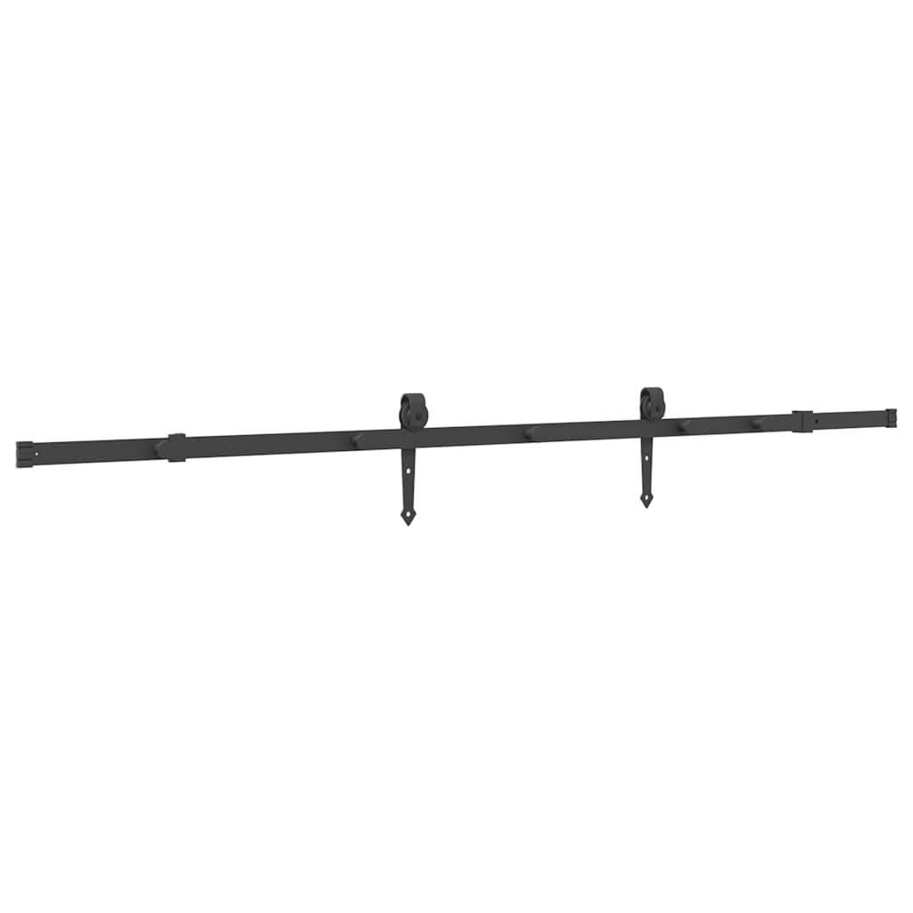 Kit di Binari per Porte Scorrevoli 213,5 cm Acciaio Nero | homemem39