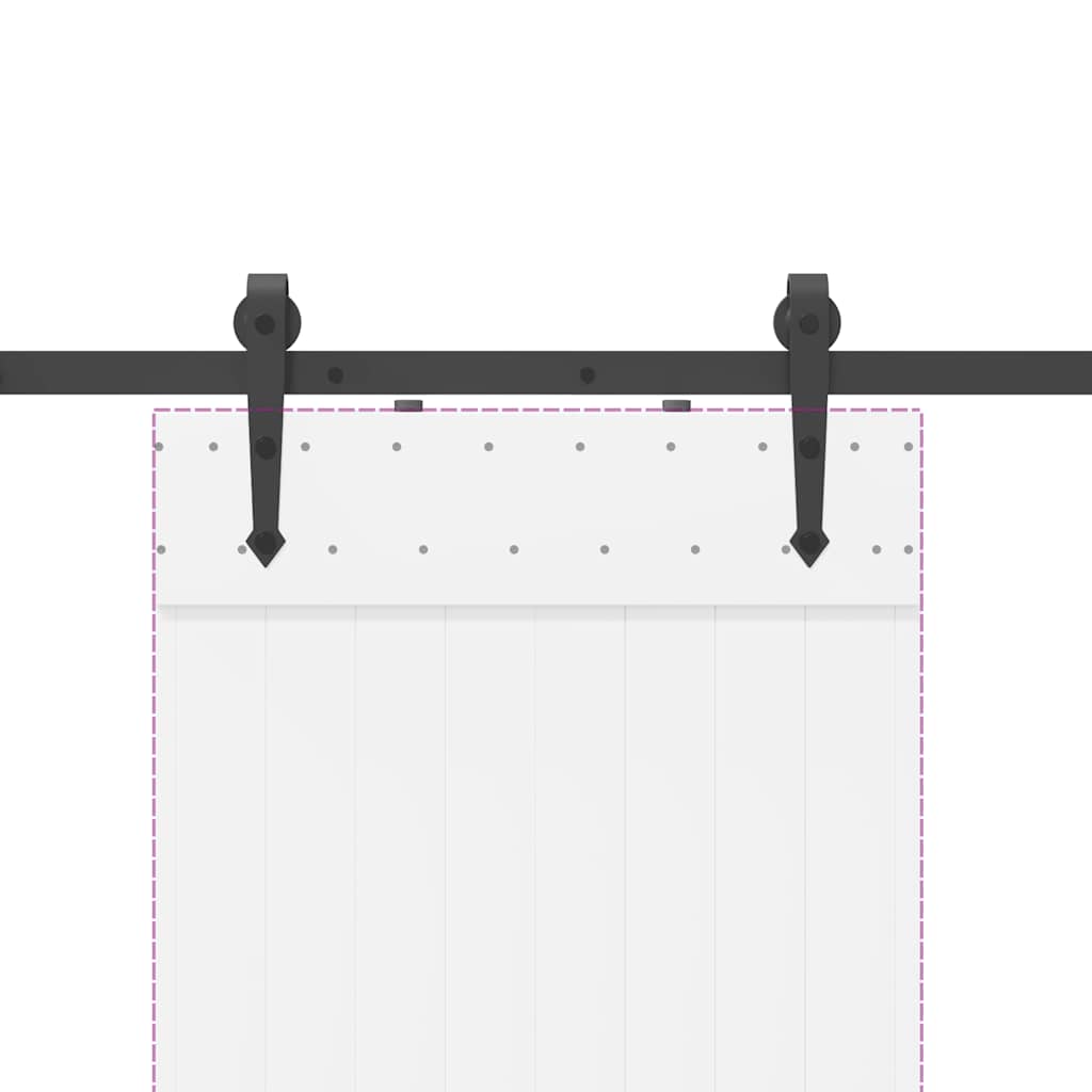 Kit di Binari per Porte Scorrevoli 213,5 cm Acciaio Nero | homemem39
