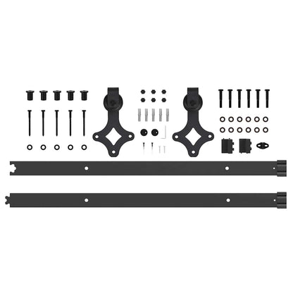 Kit di Binari per Porte Scorrevoli 152,5 cm Acciaio Nero | homemem39