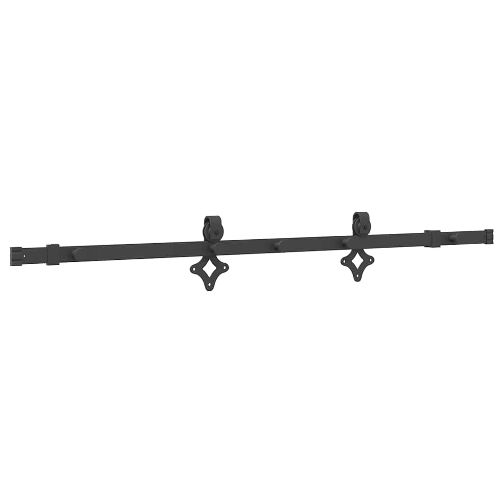 Kit di Binari per Porte Scorrevoli 152,5 cm Acciaio Nero | homemem39