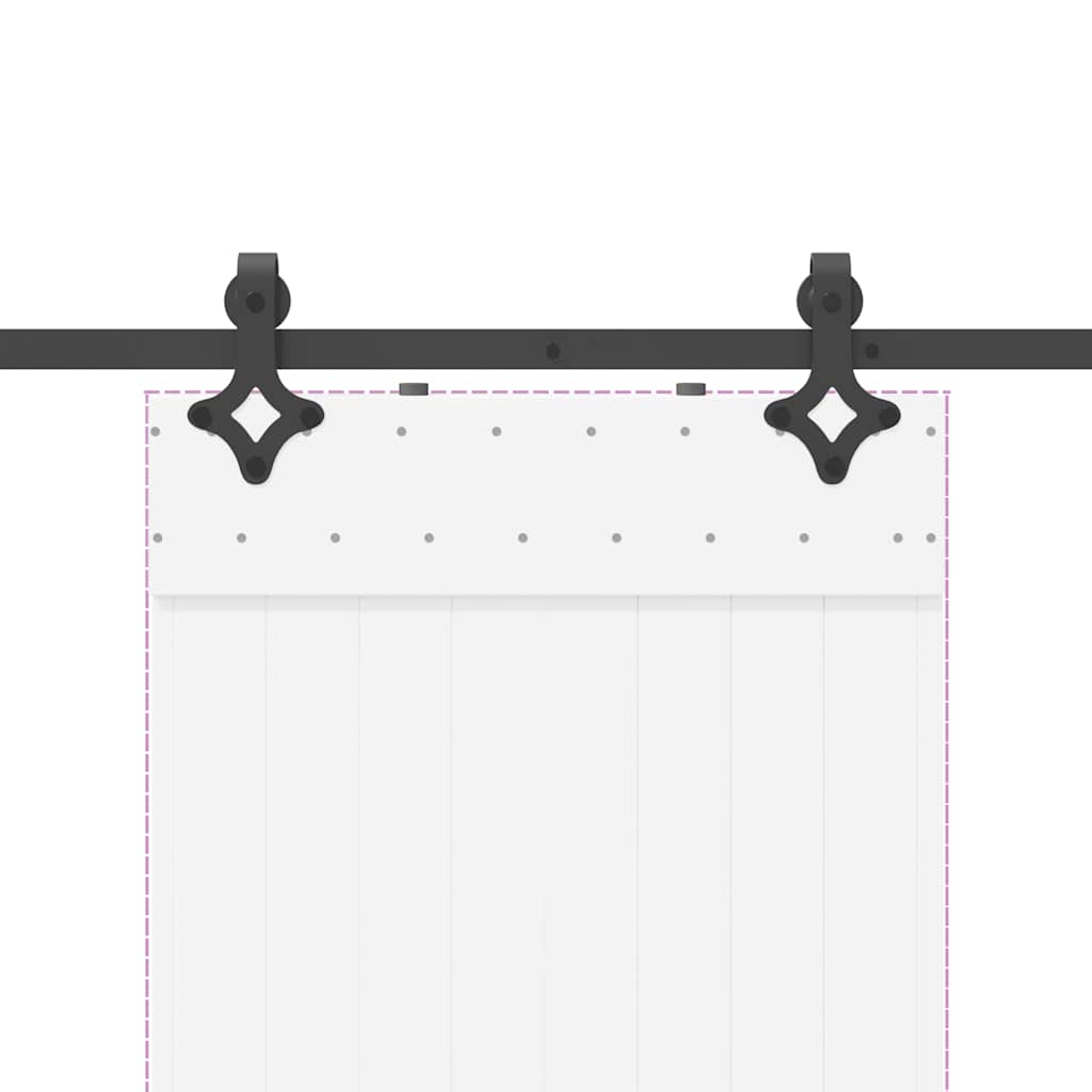 Kit di Binari per Porte Scorrevoli 152,5 cm Acciaio Nero | homemem39