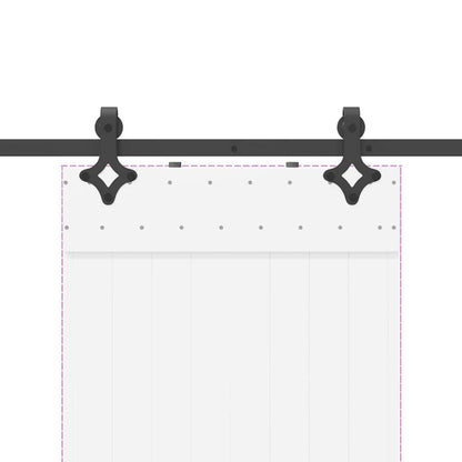 Kit di Binari per Porte Scorrevoli 152,5 cm Acciaio Nero | homemem39