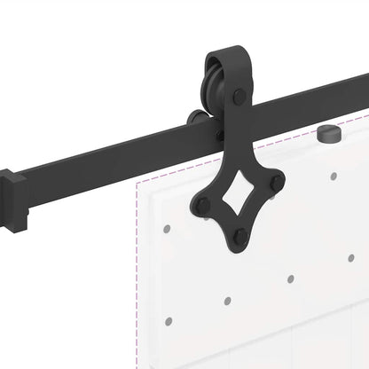 Kit di Binari per Porte Scorrevoli 152,5 cm Acciaio Nero | homemem39