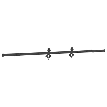 Kit di Binari per Porte Scorrevoli 213,5 cm Acciaio Nero | homemem39