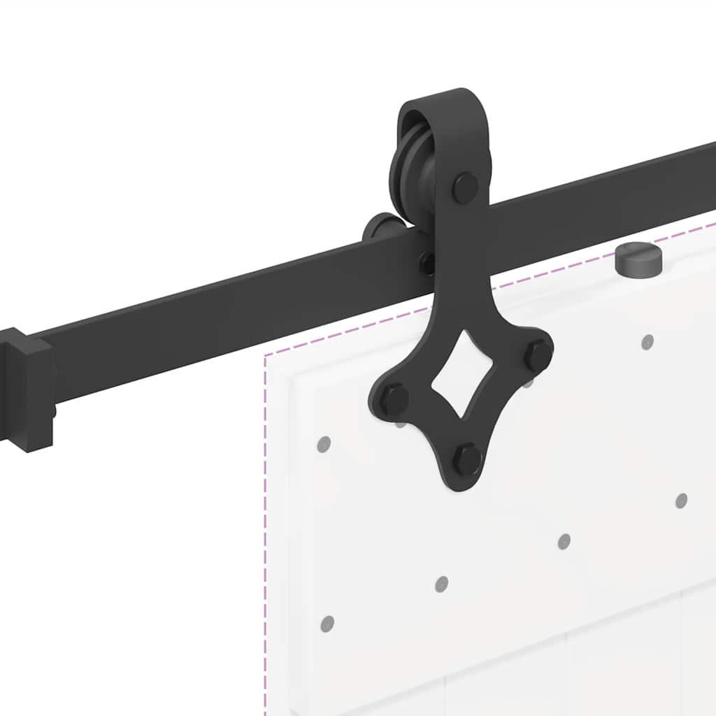 Kit di Binari per Porte Scorrevoli 213,5 cm Acciaio Nero | homemem39