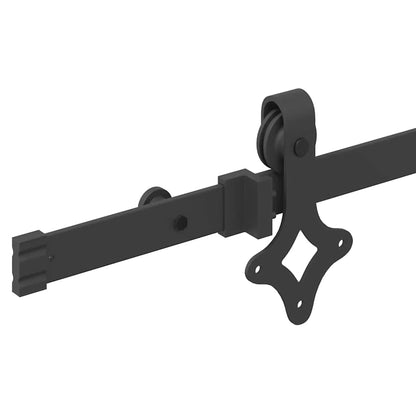 Kit di Binari per Porte Scorrevoli 213,5 cm Acciaio Nero | homemem39