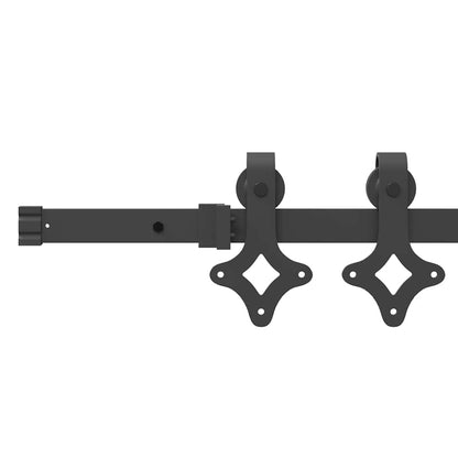 Kit di Binari per Porte Scorrevoli 213,5 cm Acciaio Nero | homemem39
