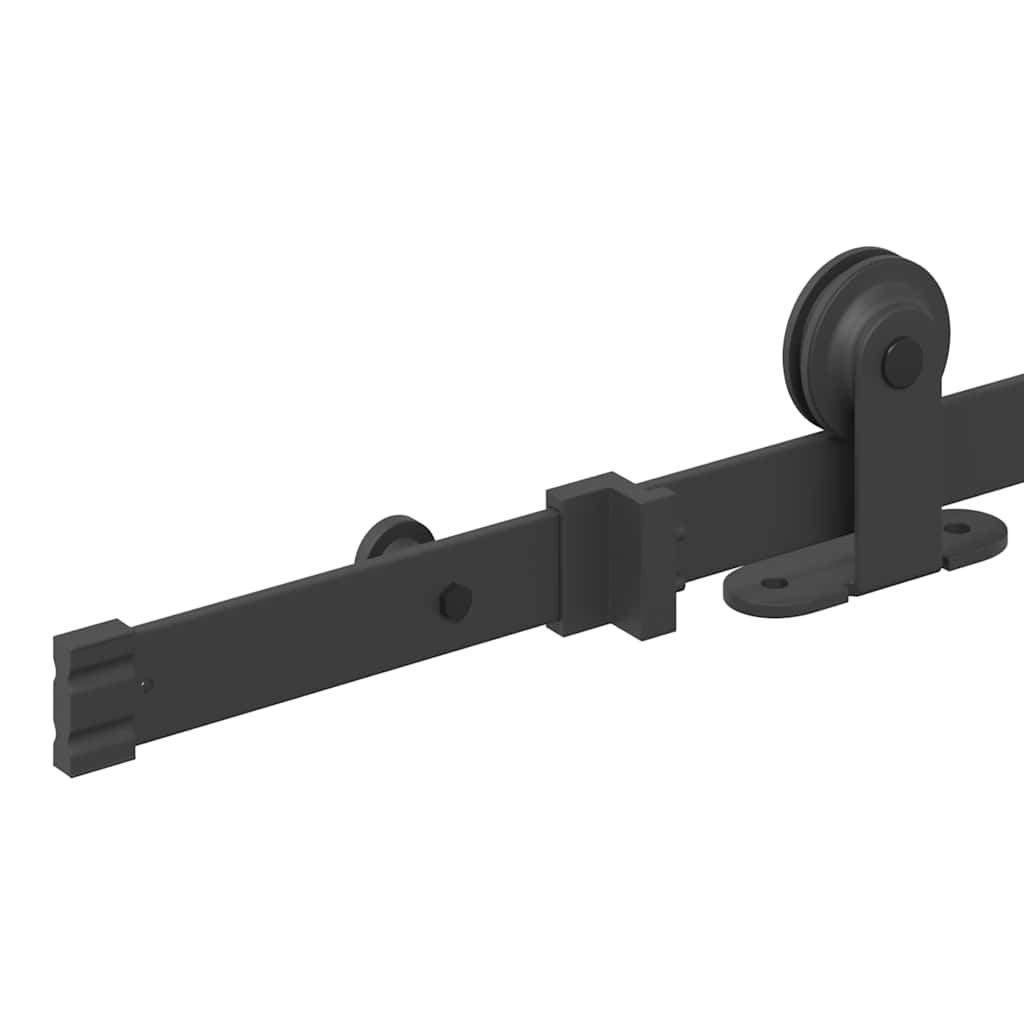 Kit di Binari per Porte Scorrevoli 152,5 cm Acciaio Nero | homemem39