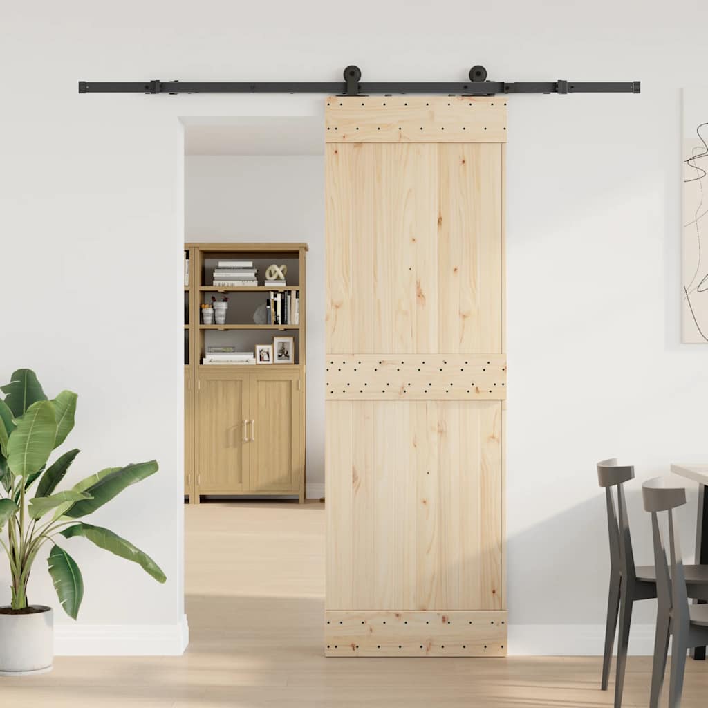 Kit di Binari per Porte Scorrevoli 213,5 cm Acciaio Nero | homemem39