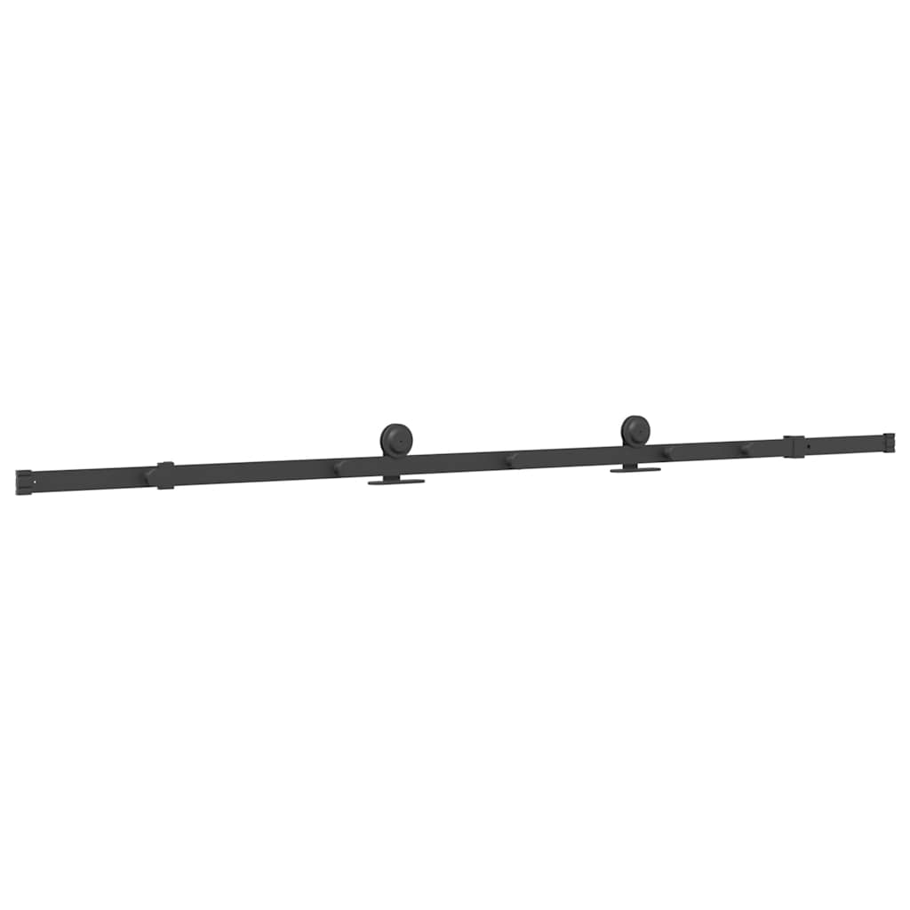 Kit di Binari per Porte Scorrevoli 213,5 cm Acciaio Nero | homemem39