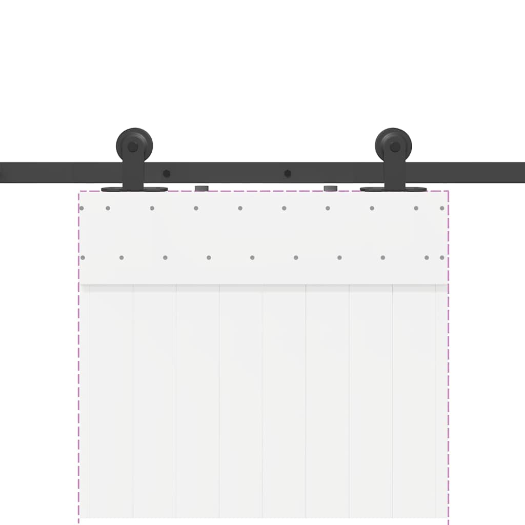 Kit di Binari per Porte Scorrevoli 213,5 cm Acciaio Nero | homemem39