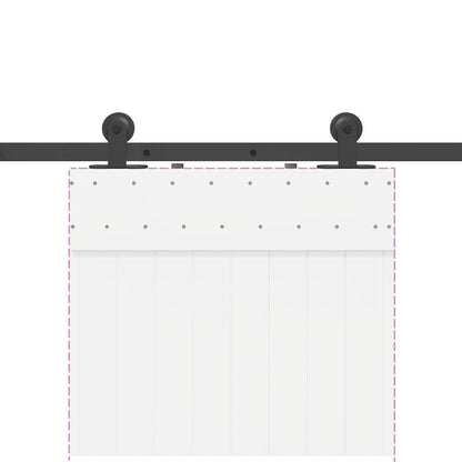 Kit di Binari per Porte Scorrevoli 213,5 cm Acciaio Nero | homemem39