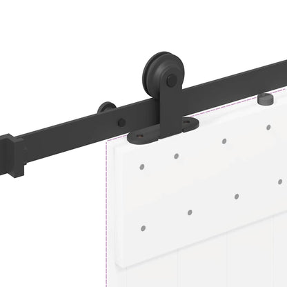 Kit di Binari per Porte Scorrevoli 213,5 cm Acciaio Nero | homemem39
