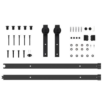Kit di Binari per Porte Scorrevoli 152,5 cm Acciaio Nero | homemem39