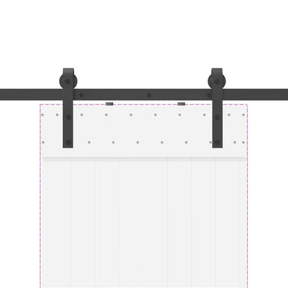 Kit di Binari per Porte Scorrevoli 152,5 cm Acciaio Nero | homemem39