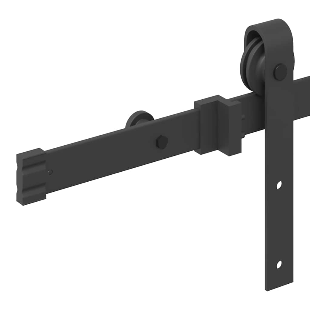 Kit di Binari per Porte Scorrevoli 152,5 cm Acciaio Nero | homemem39