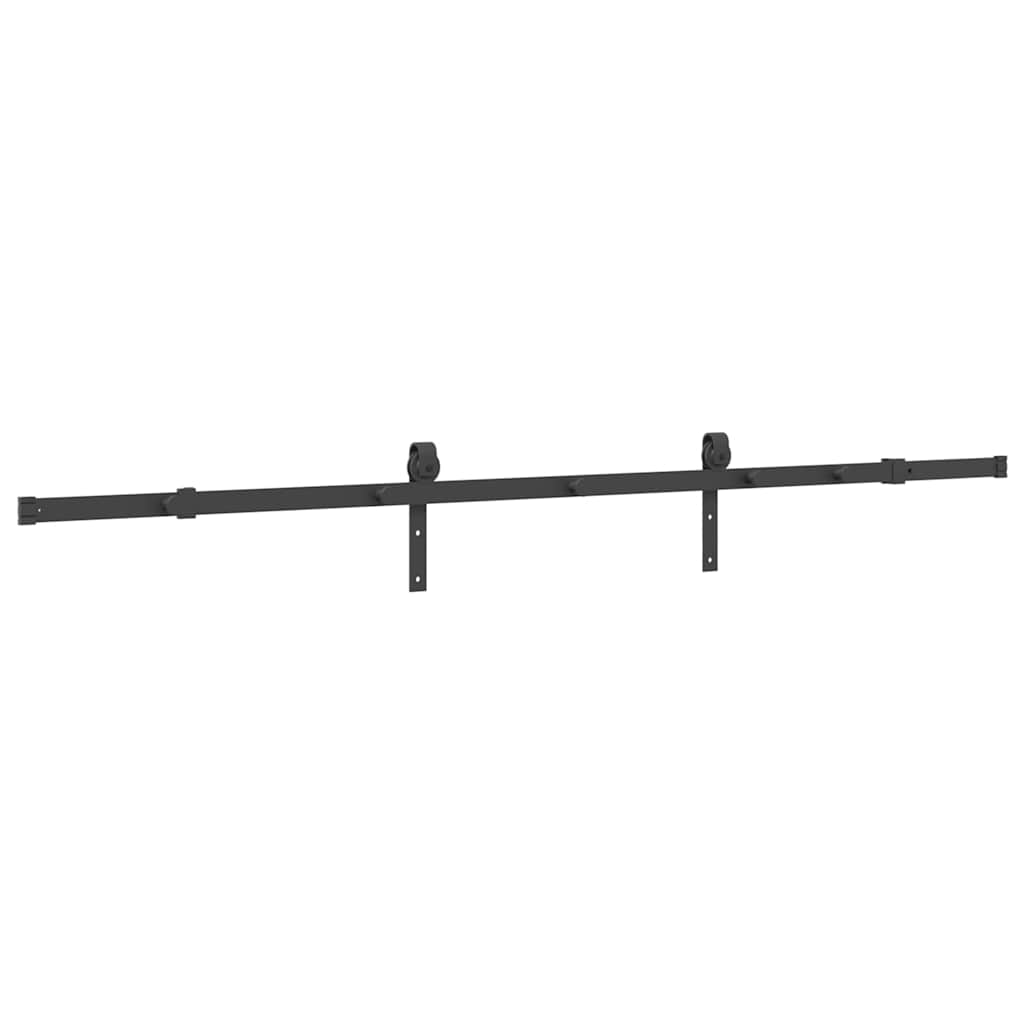 Kit di Binari per Porte Scorrevoli 213,5 cm Acciaio Nero | homemem39