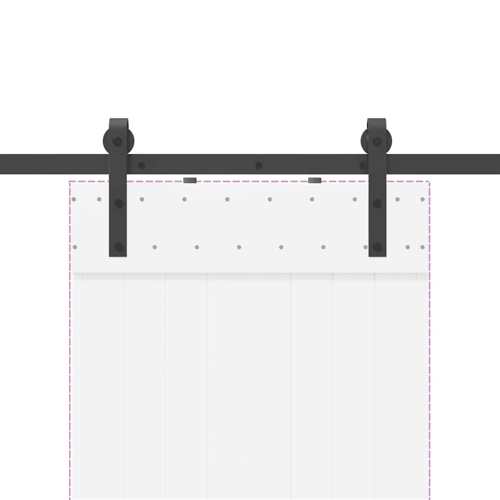 Kit di Binari per Porte Scorrevoli 213,5 cm Acciaio Nero | homemem39