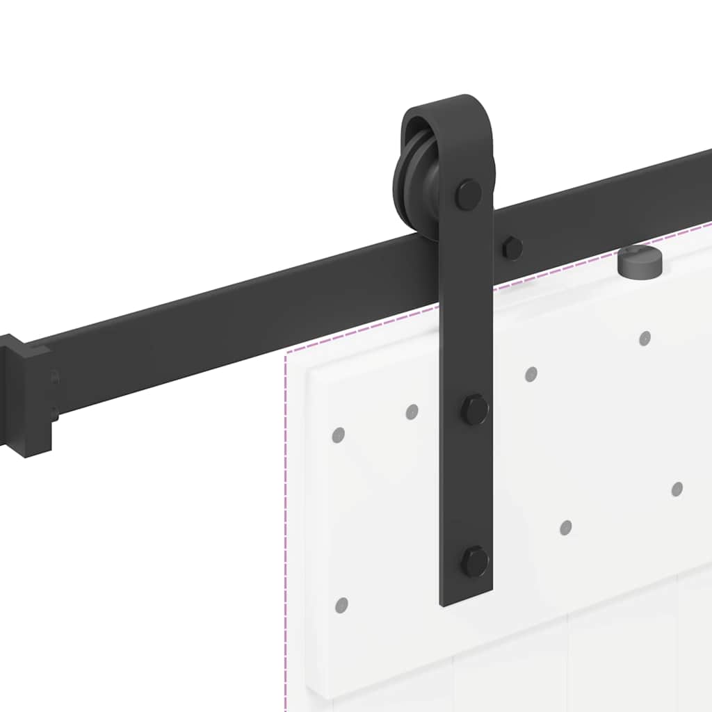 Kit di Binari per Porte Scorrevoli 213,5 cm Acciaio Nero | homemem39
