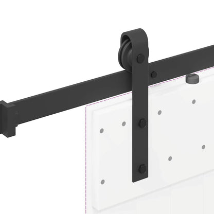 Kit di Binari per Porte Scorrevoli 213,5 cm Acciaio Nero | homemem39