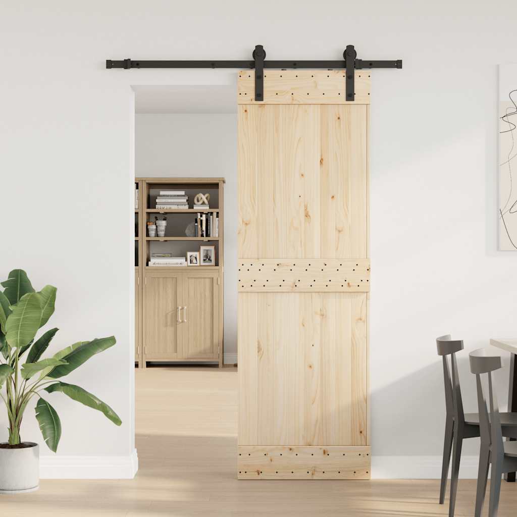 Kit di Binari per Porte Scorrevoli 183 cm Acciaio Nero | homemem39