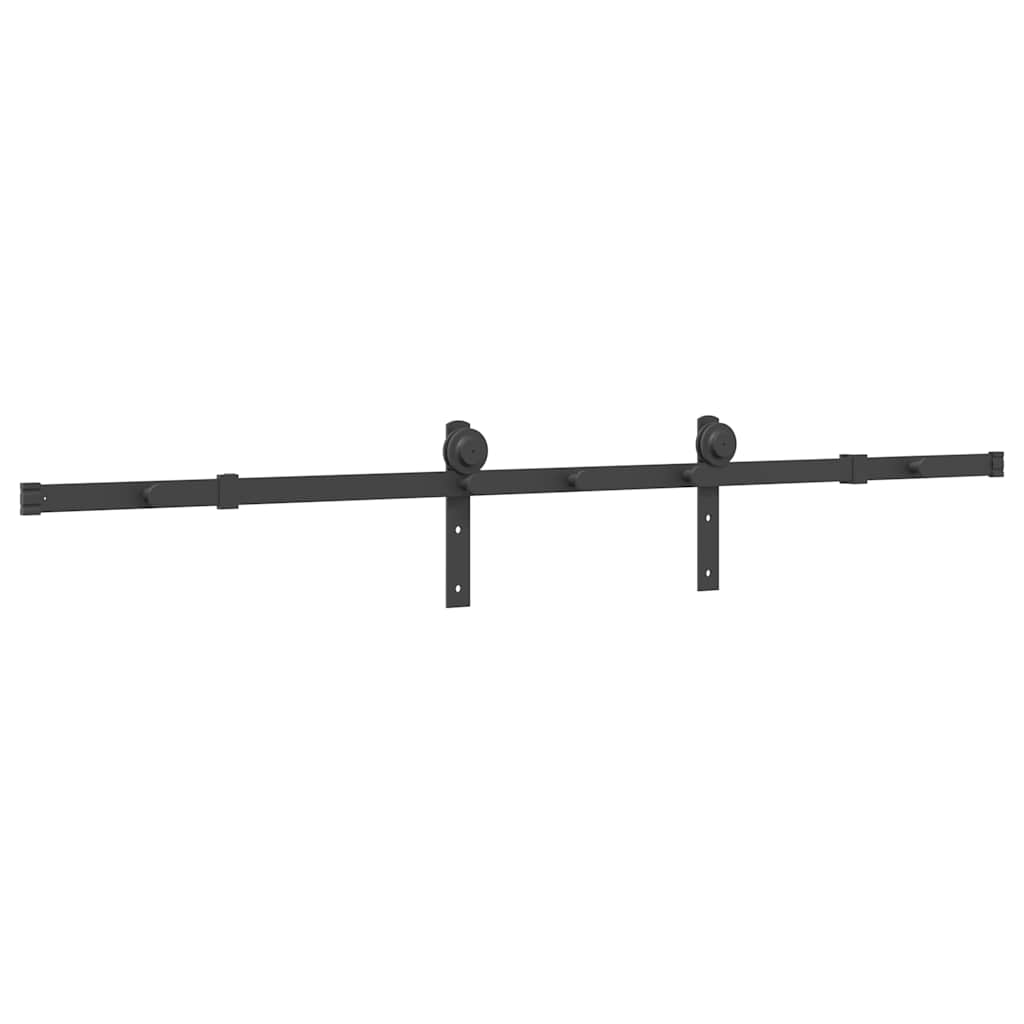 Kit di Binari per Porte Scorrevoli 183 cm Acciaio Nero | homemem39