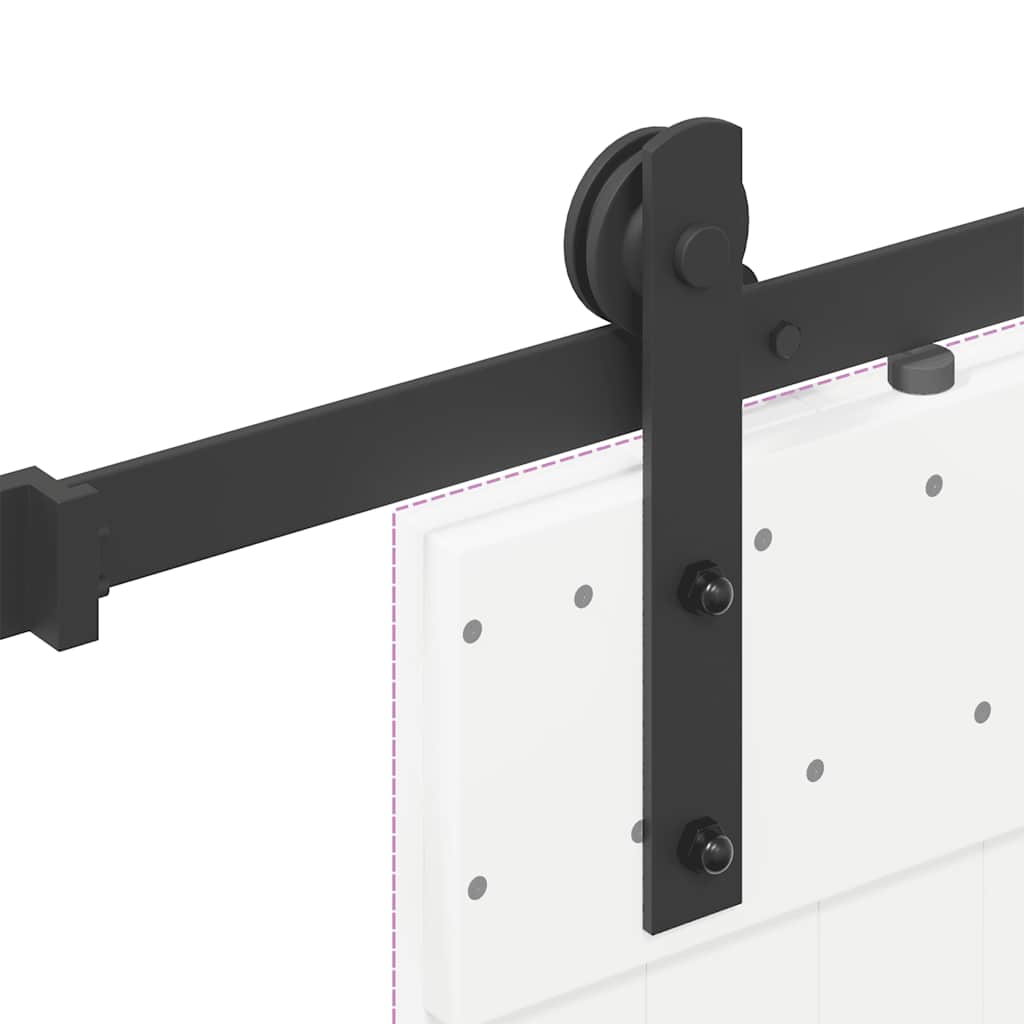 Kit di Binari per Porte Scorrevoli 183 cm Acciaio Nero | homemem39