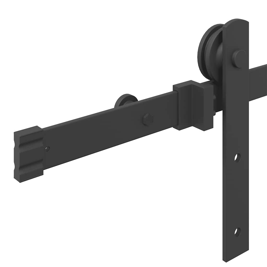 Kit di Binari per Porte Scorrevoli 183 cm Acciaio Nero | homemem39