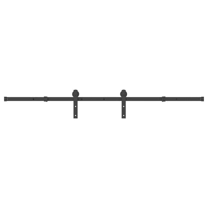 Kit di Binari per Porte Scorrevoli 200 cm Acciaio Nero | homemem39